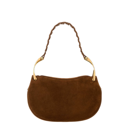 MAYFEYR - Alexander Mcqueen - Brown Suede Wishbone Shoulder Bag - 8746081HBEB2030