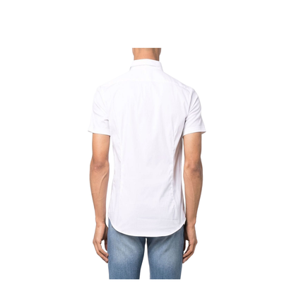 Cotton Shirt - White - Classic Collar Button Short