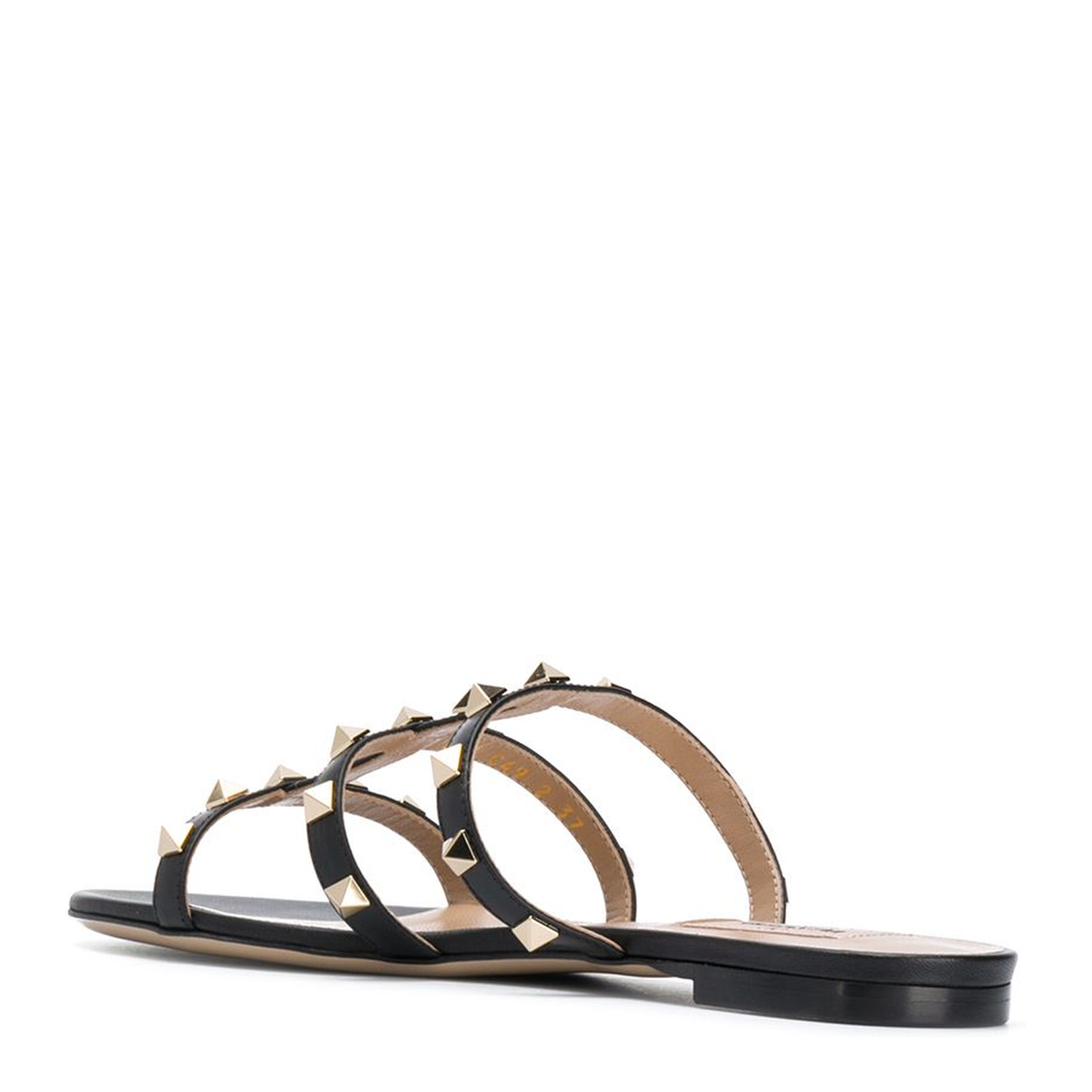 Rockstud Leather Flat Sandals