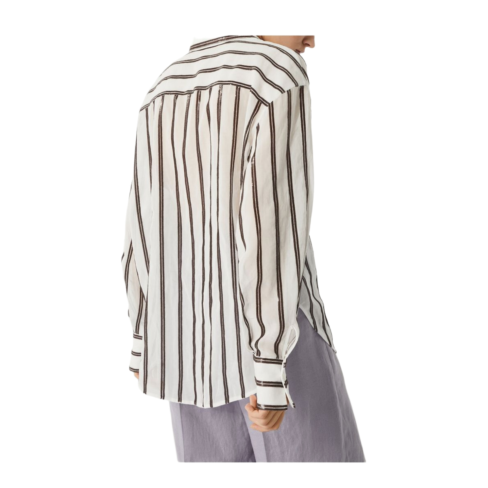 Classic Striped Cotton Shirt in White