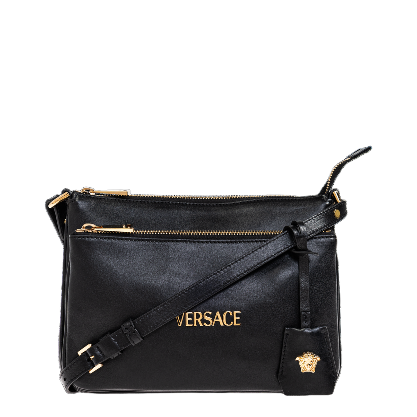Logo-Lettering Zipped Shoulder Bag