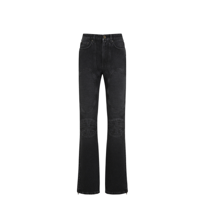 MAYFEYR - Jean Paul Gaultier - Denim Jeans With Lacing And Knee Bonding Detail - FJE148LPD016