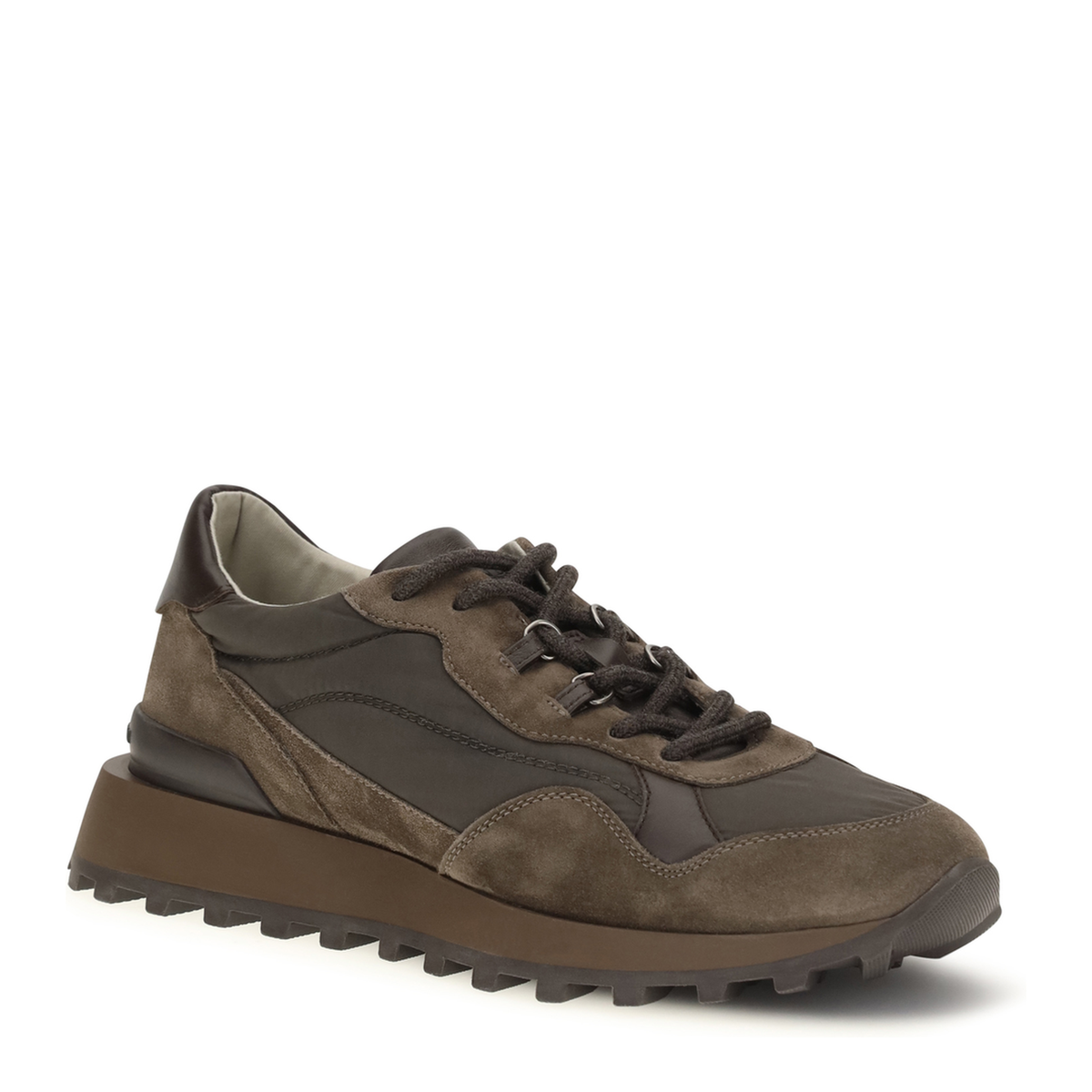 MAYFEYR - Brunello Cucinelli - Suede And Techno Cotton Sneakers - MZSFG3380C8769
