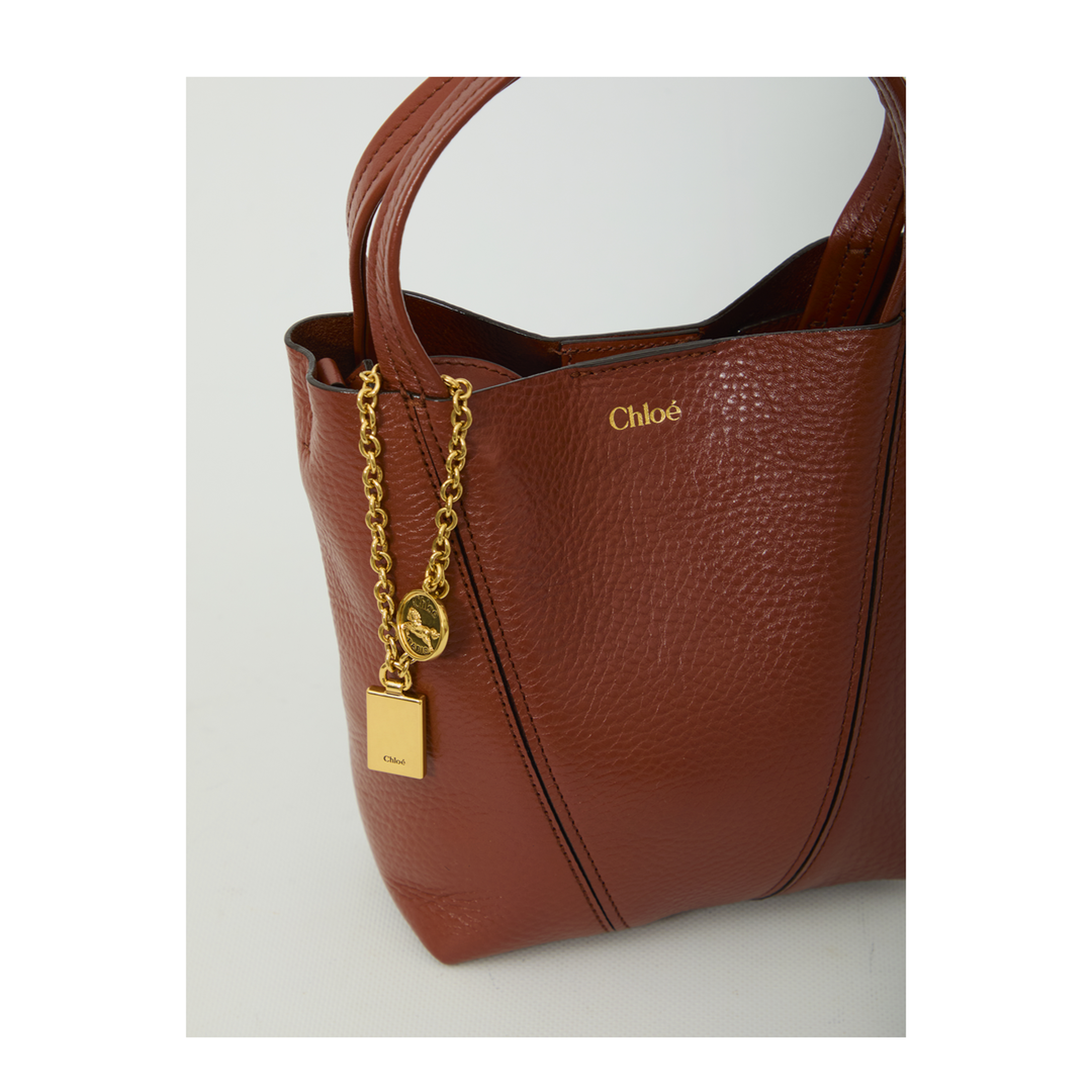 Spin Small Cowhide Tote - Blushy Brown