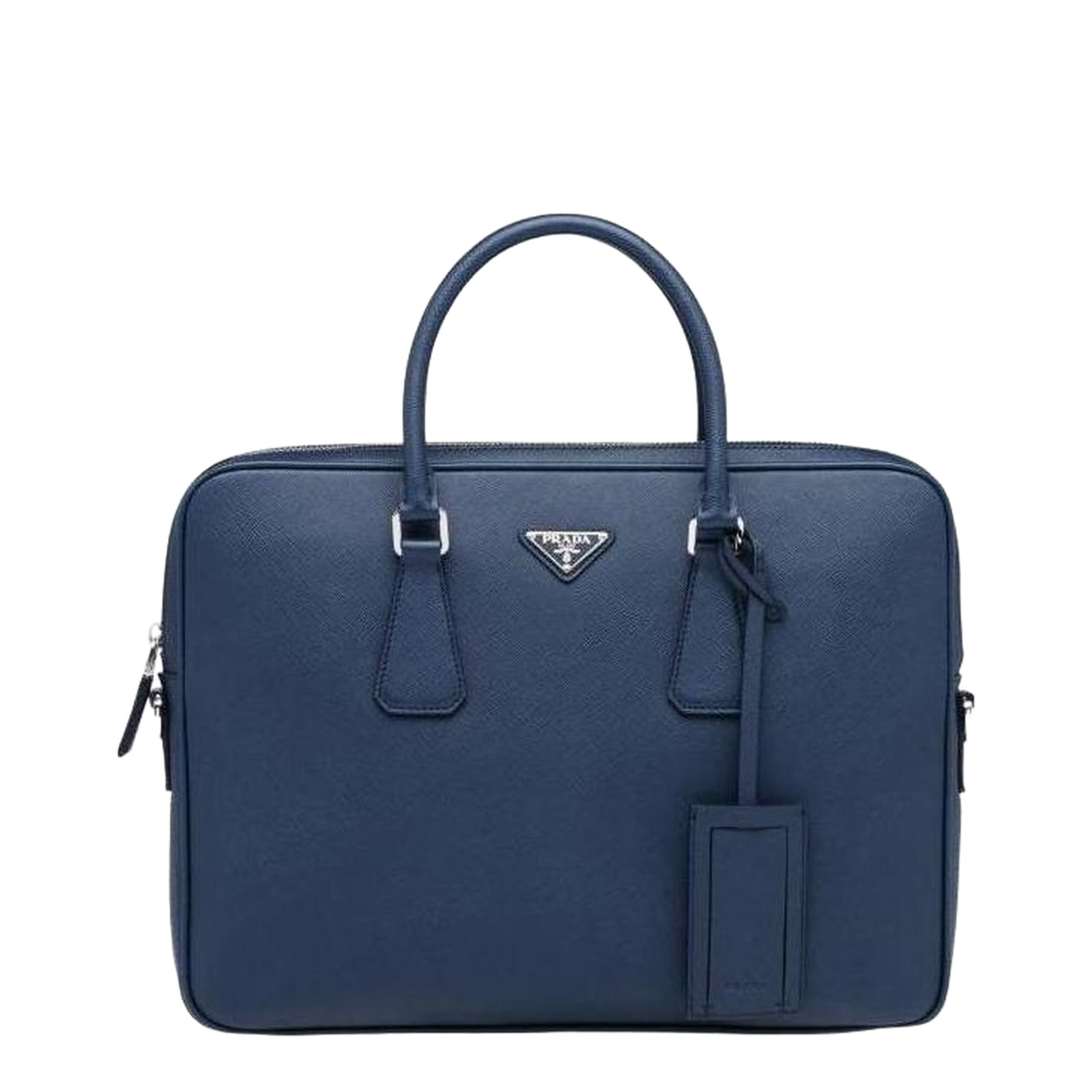 Curve-Edged Leather Briefcase