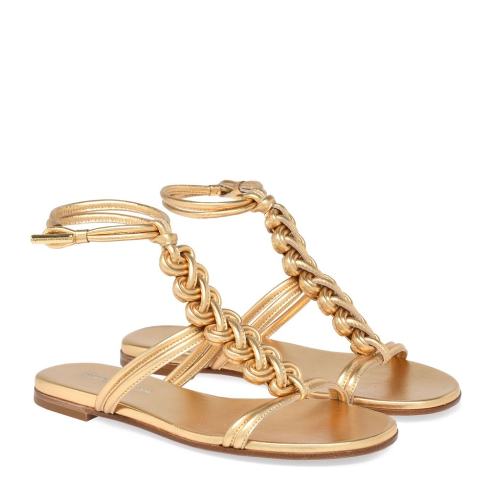 Golden Nappa Leather Sandals