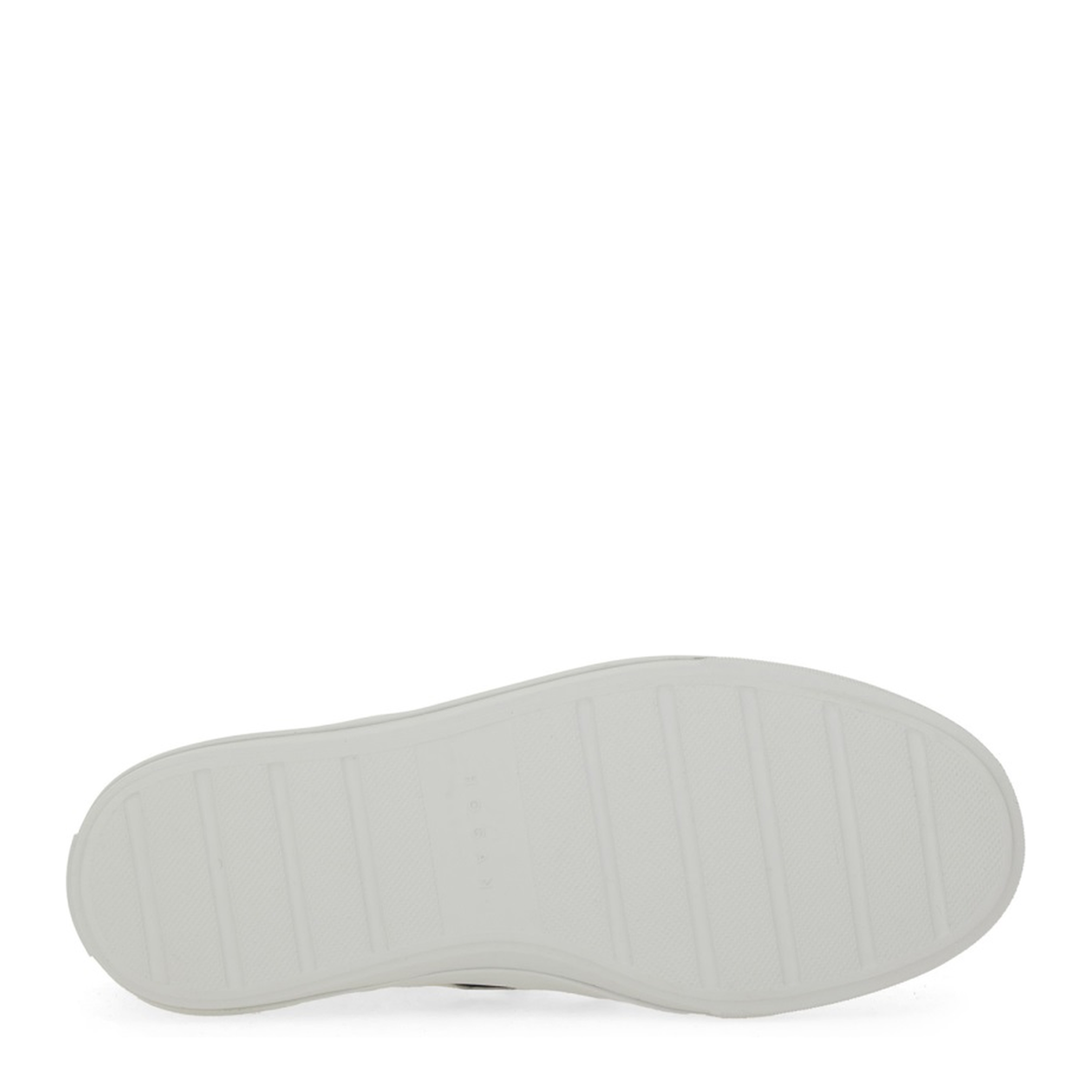 White Logo Design Flat Rubber Sole Lace-Up Closure