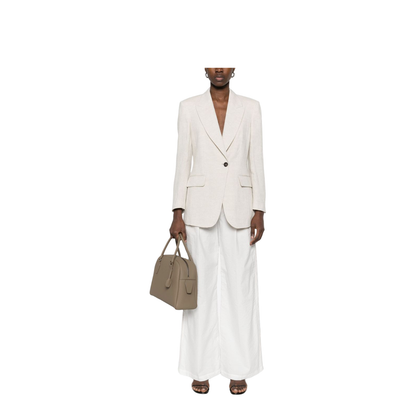Single Breasted Grey Linen Jacket