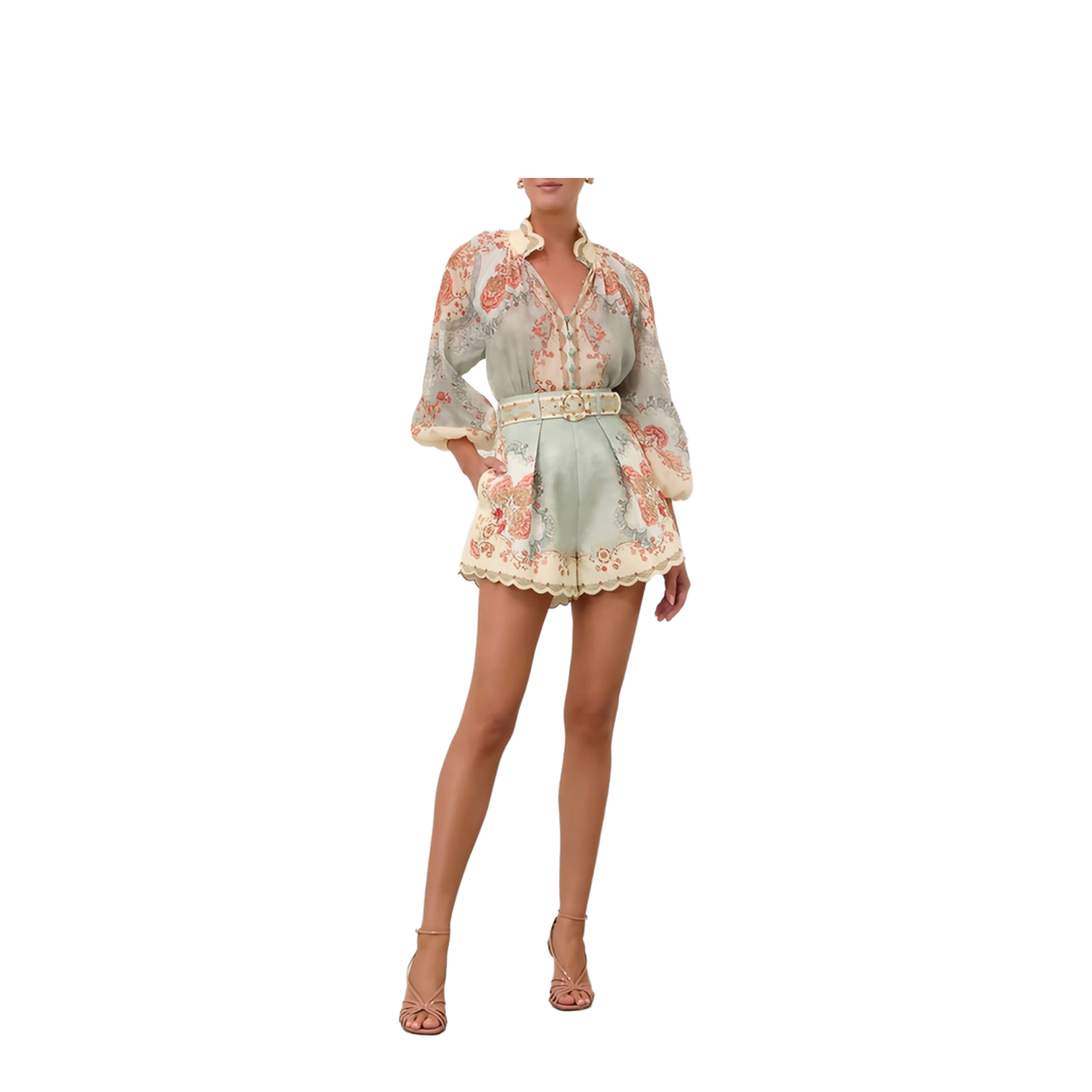 Multicolored Daylight Floral-Print Tuck Shorts