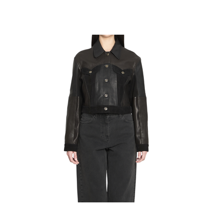 Slim-fit leather blouson