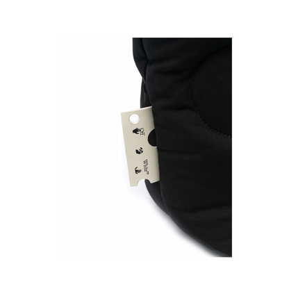 Polyester Side Logo Suture Detail Zipper Pocket Black Backpack