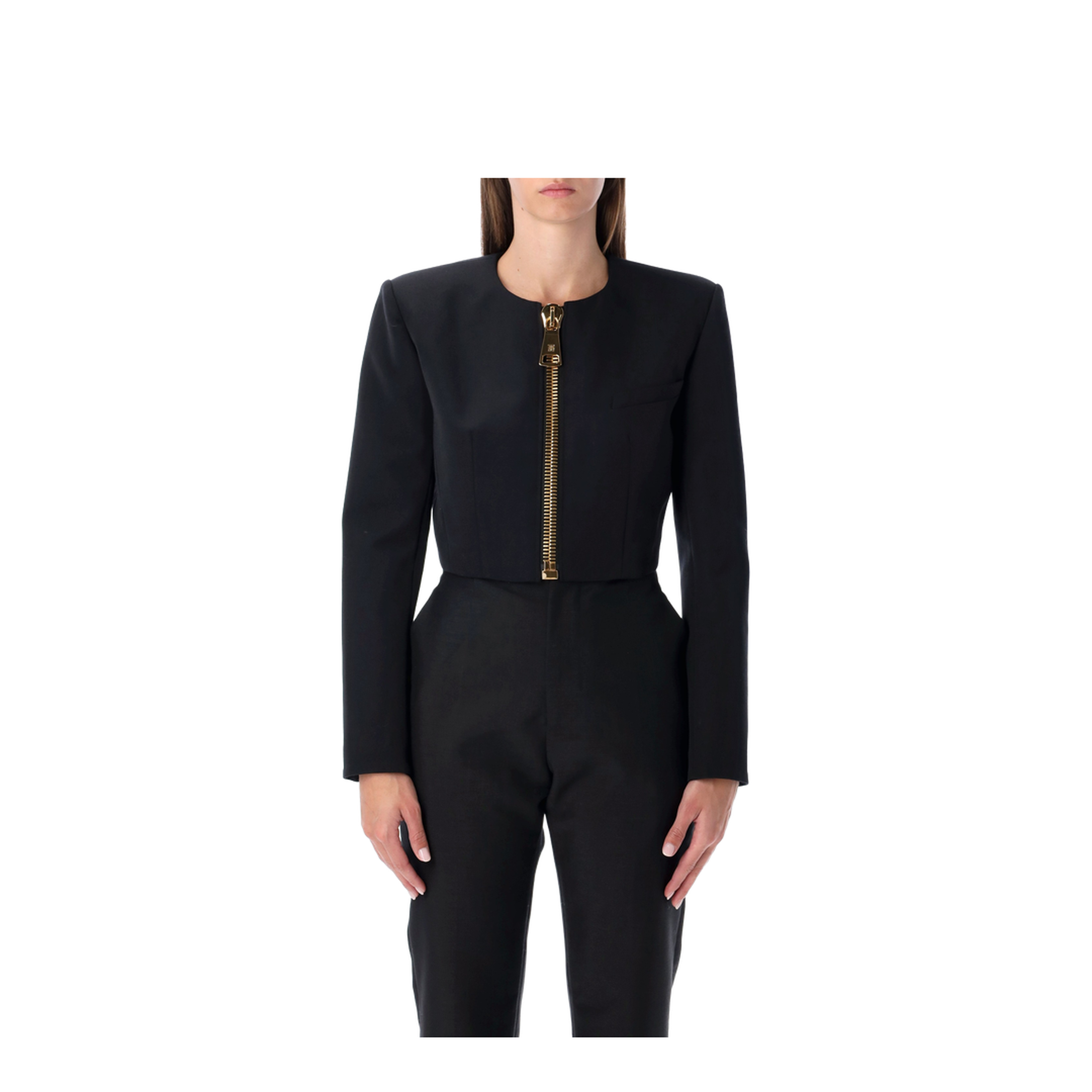 Cropped Jacket Wool Black