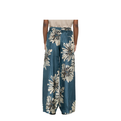 Floral Printed Silk Pants