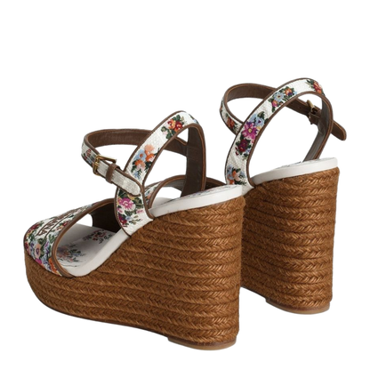 Wedge Sandals with Logo Embroidery