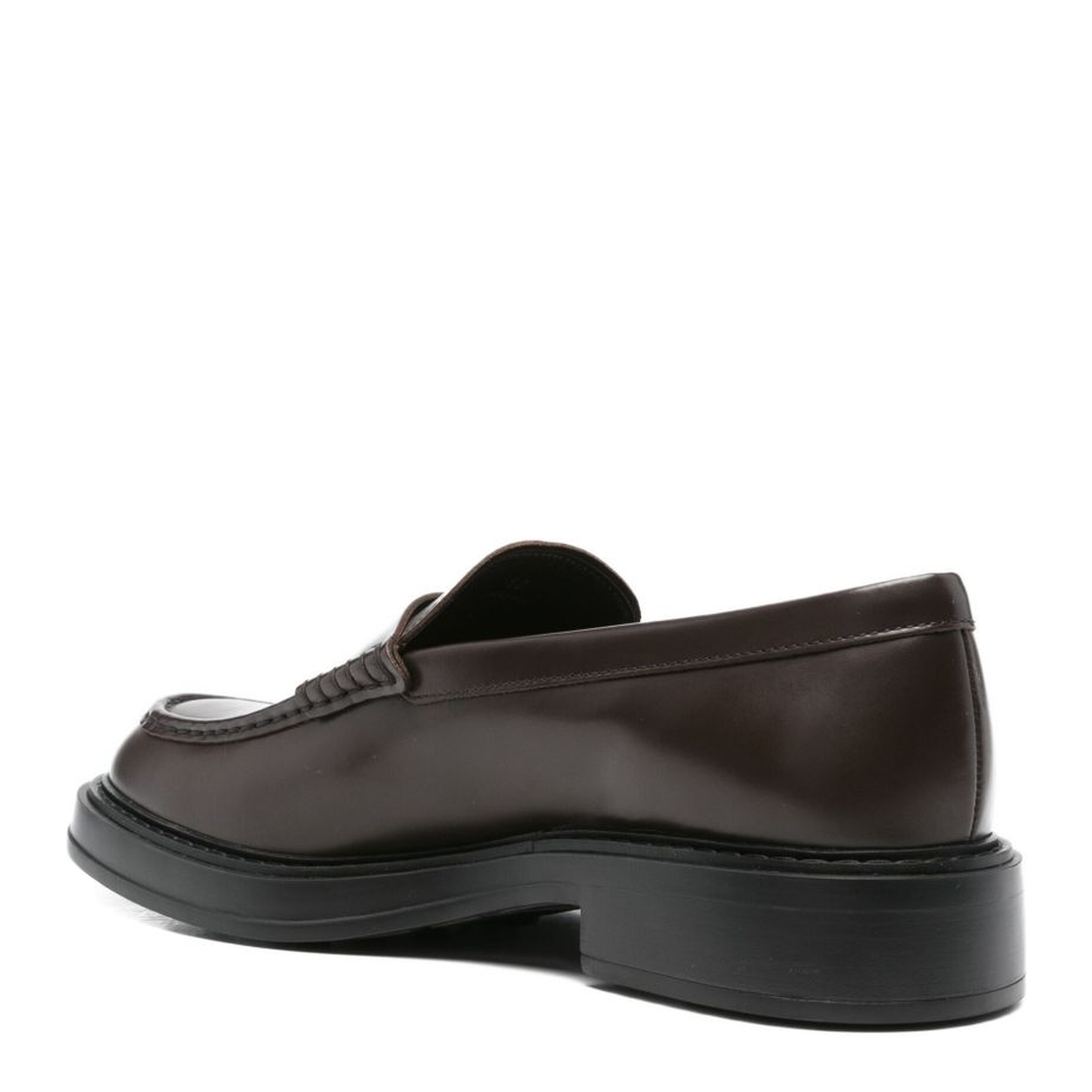 Chocolate Brown Calf Leather Flat Sole Slip-On