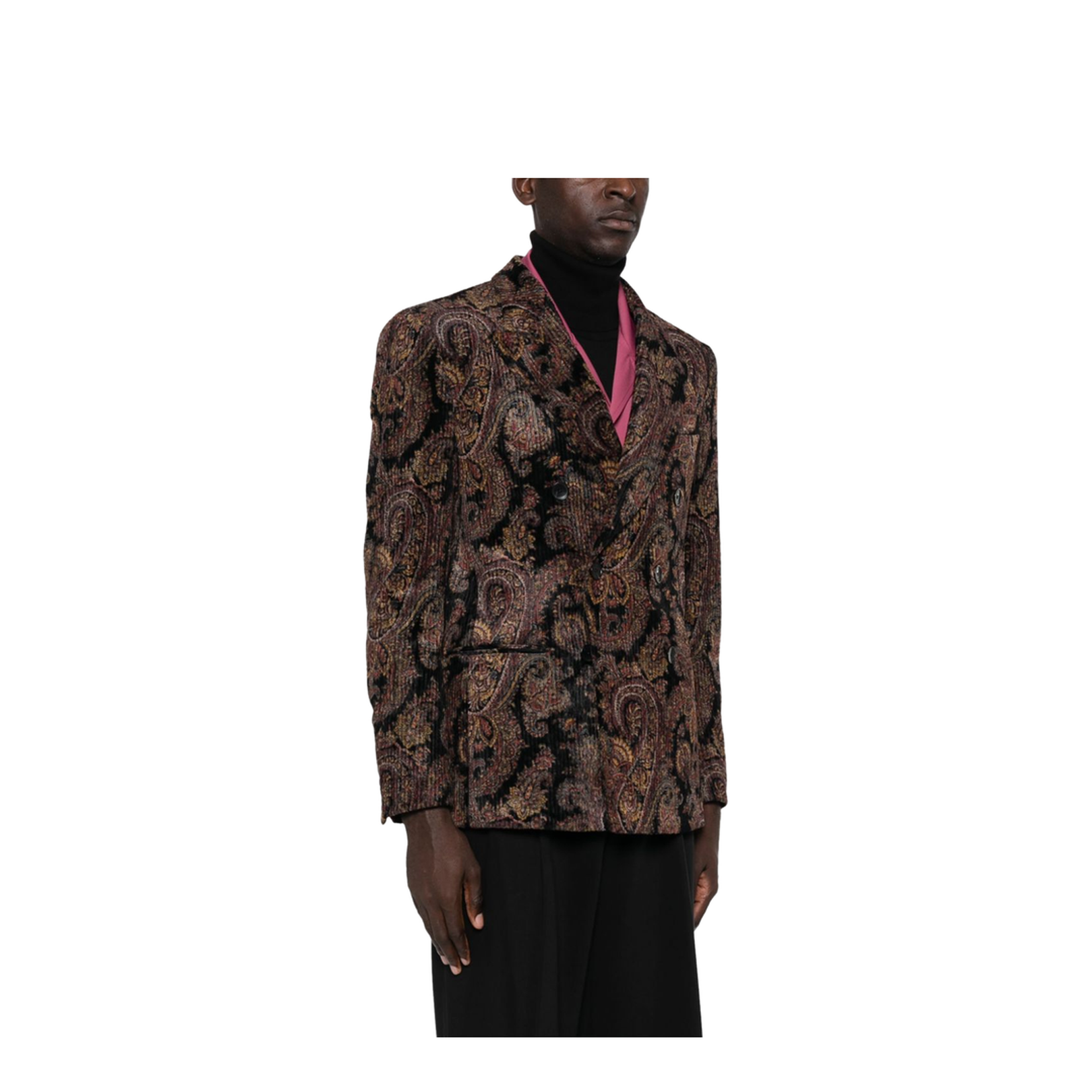 Paisley-Print Corduroy Blazer