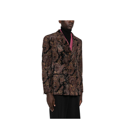 Paisley-Print Corduroy Blazer