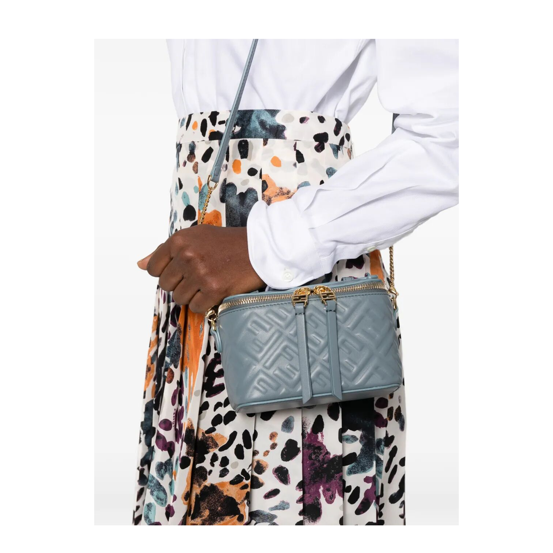 Vanity Crossbody Bag Leather Light Blue