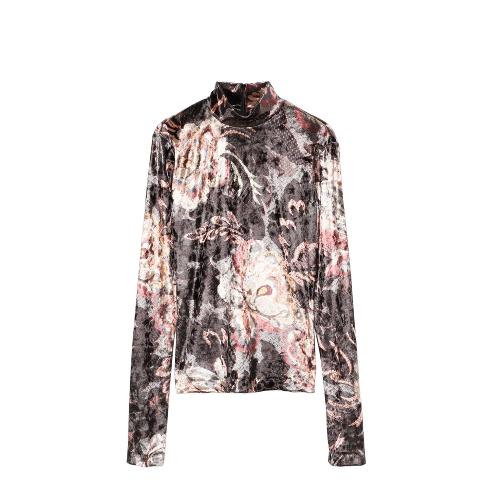 Printed High-Neck Sweater