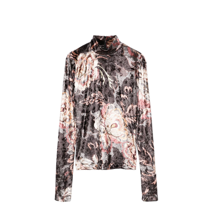 Printed High-Neck Sweater