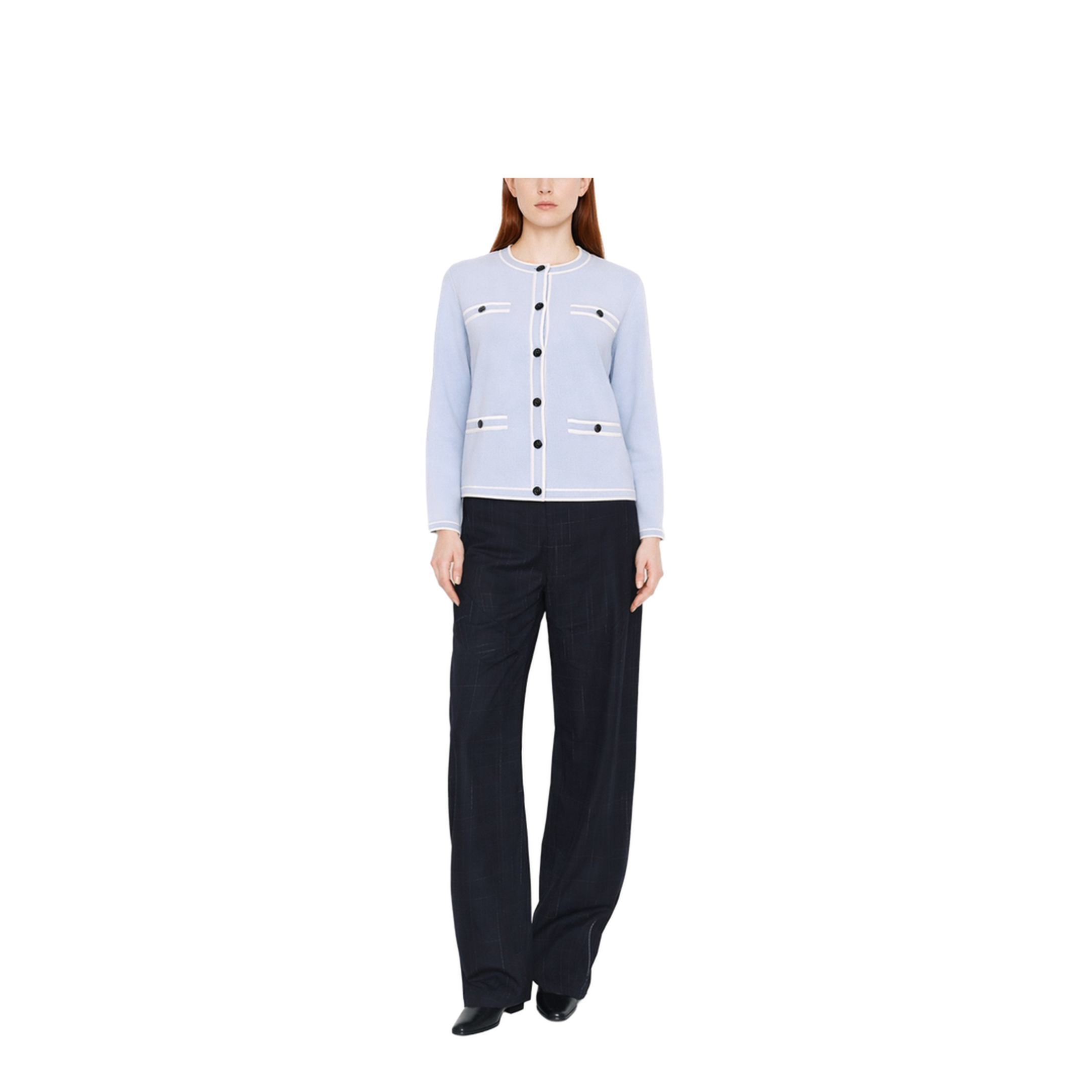 Bottoned Wool Cardigan - Light Blue