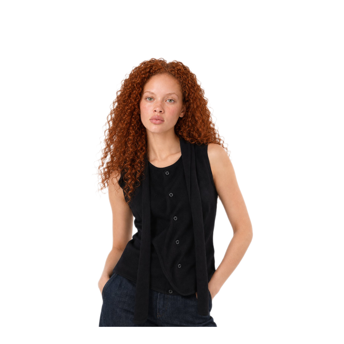 Asymmetrical Cardigan In Merino Wool Blend