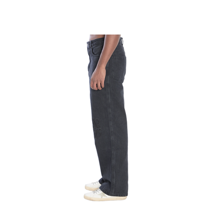 Anagram Baggy Jeans in Denim Black