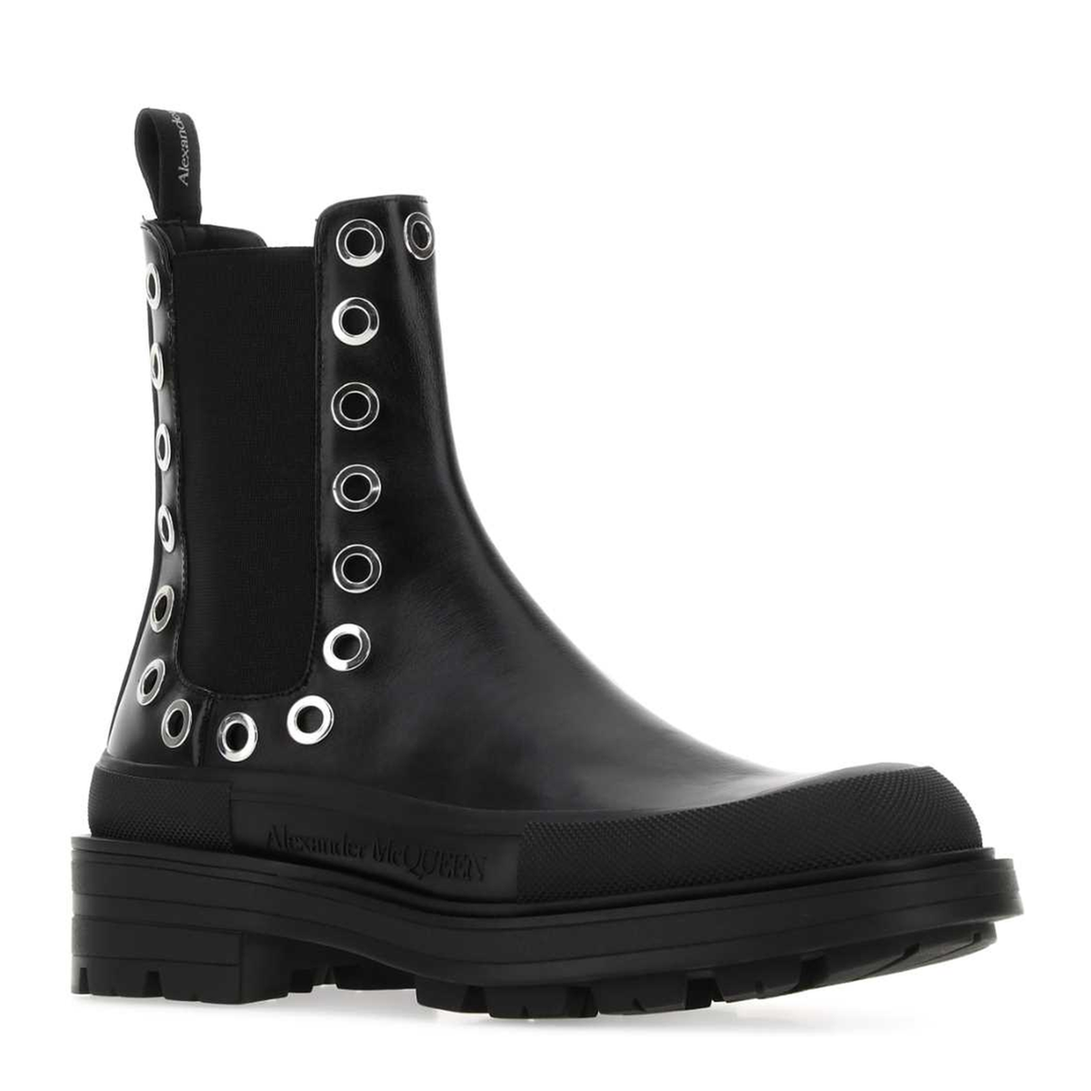 MAYFEYR - Alexander Mcqueen - Black Leather Boxcar Ankle Boots - 730094WHSWV1081
