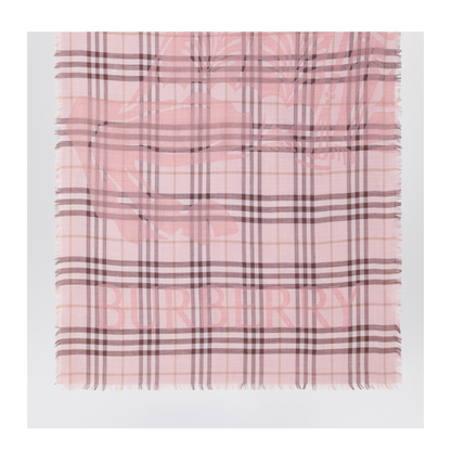 Large Pink Check Scarf