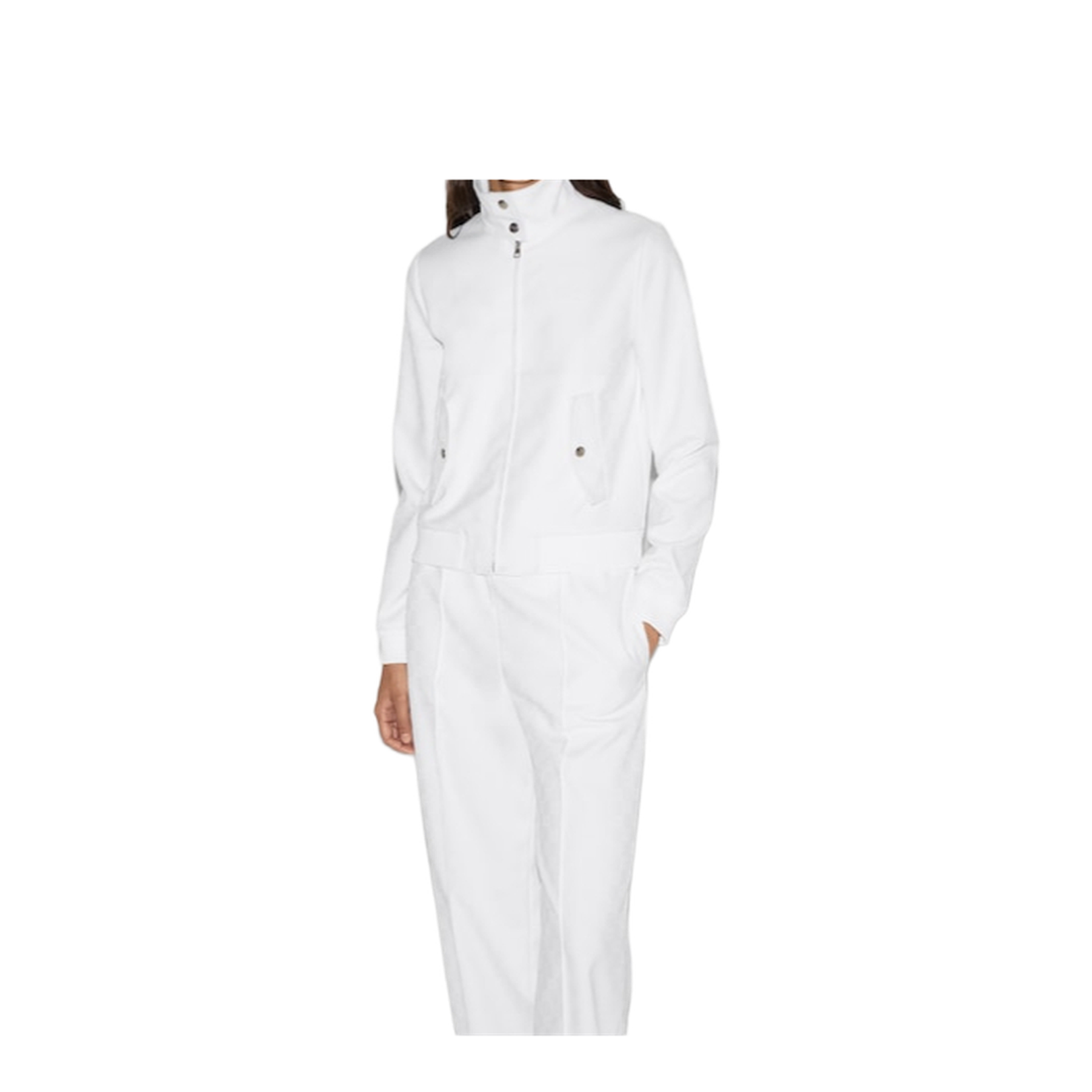 GG Jacquard Zip Jacket in White