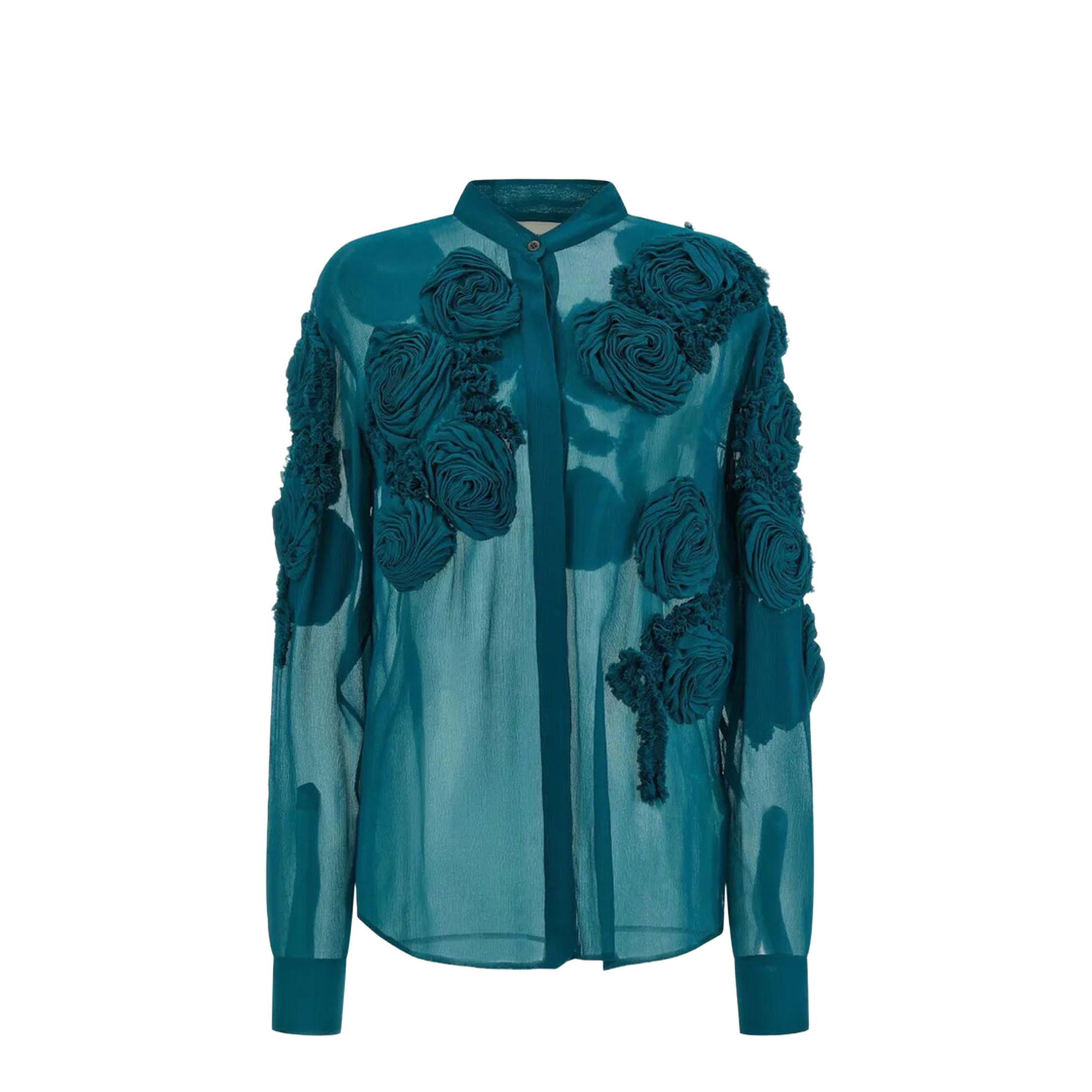 MAYFEYR - Dries Van Noten - Embellished Shirt In Sheer Viscose - 0107623376