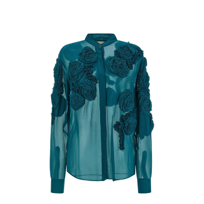 MAYFEYR - Dries Van Noten - Embellished Shirt In Sheer Viscose - 0107623376