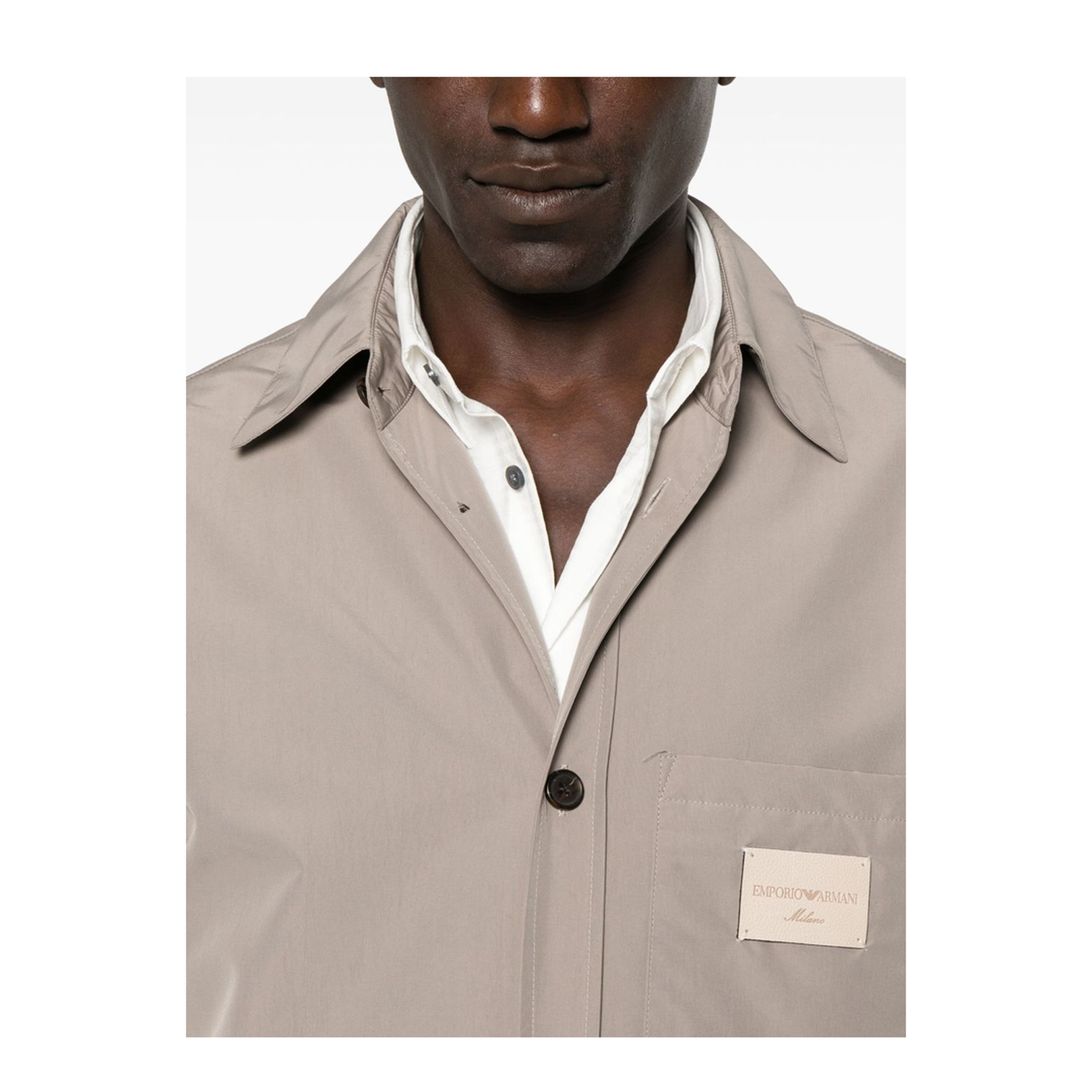 Nylon Shirt Jacket with Patch Pocket