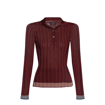 Aubergine Viscose Polo Shirt
