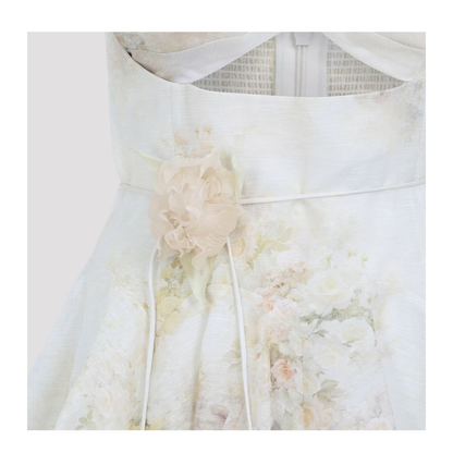 Floral Applique Flared Dress