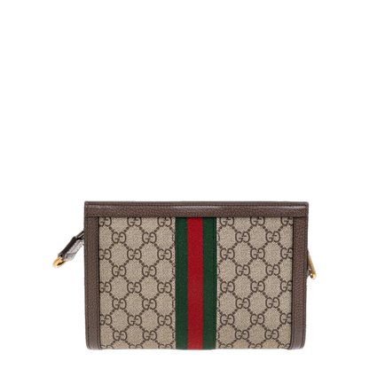 Ophidia Small Canvas Shoulder Bag - Brown
