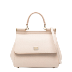 Sicily Medium Calfskin Top-Handle Bag - Powder