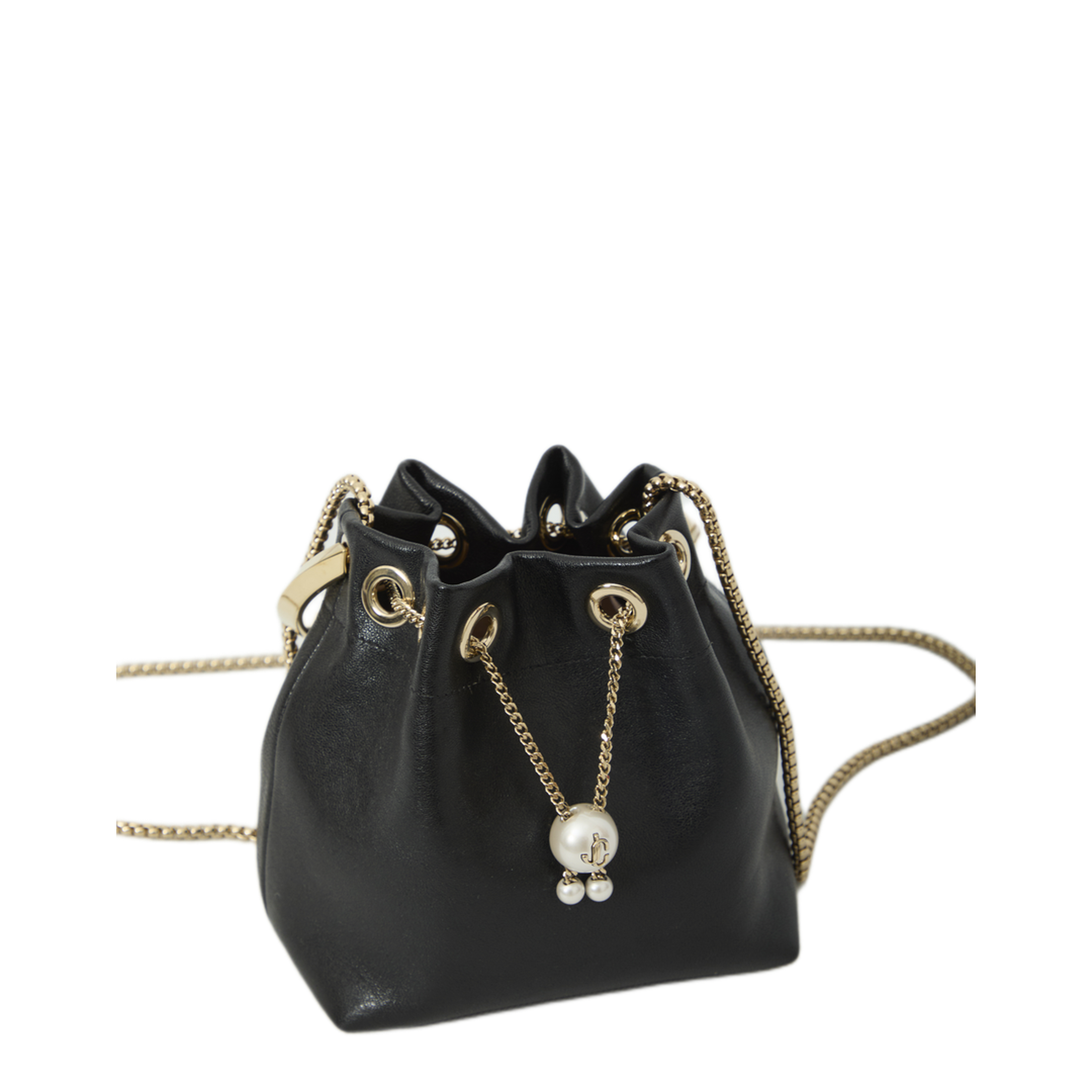 MAYFEYR - Jimmy Choo - Black Bon Bon Bag - BONBONTYTBLACKLIGHTGOLD