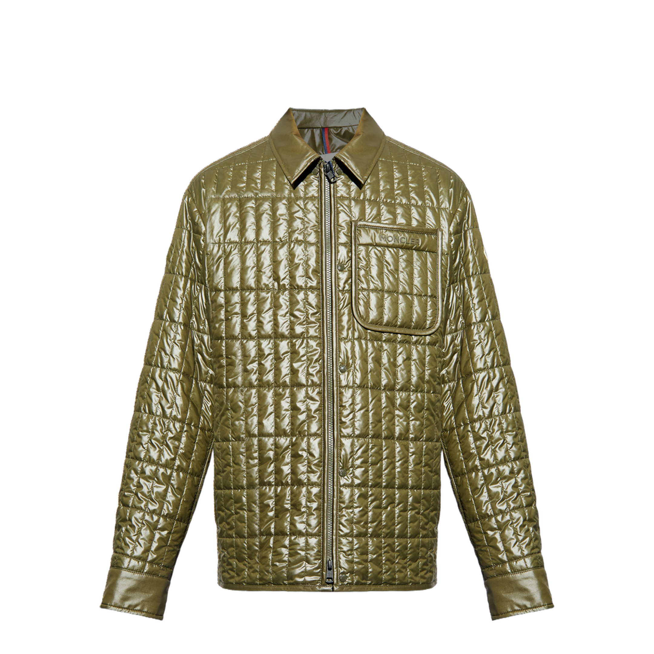 Olive Green Madiere Padded Shirt Jacket