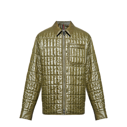 Olive Green Madiere Padded Shirt Jacket