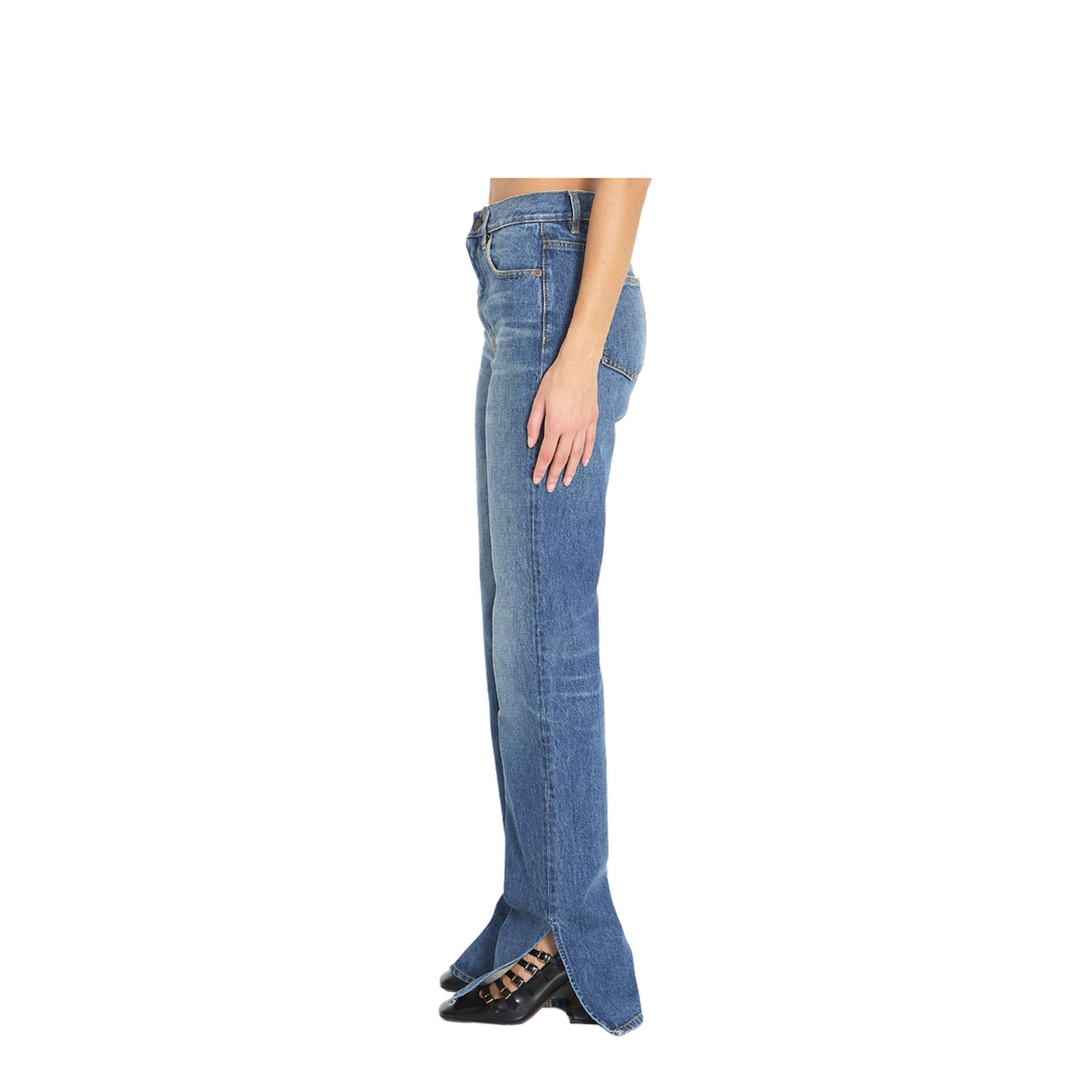 Straight-leg denim jeans