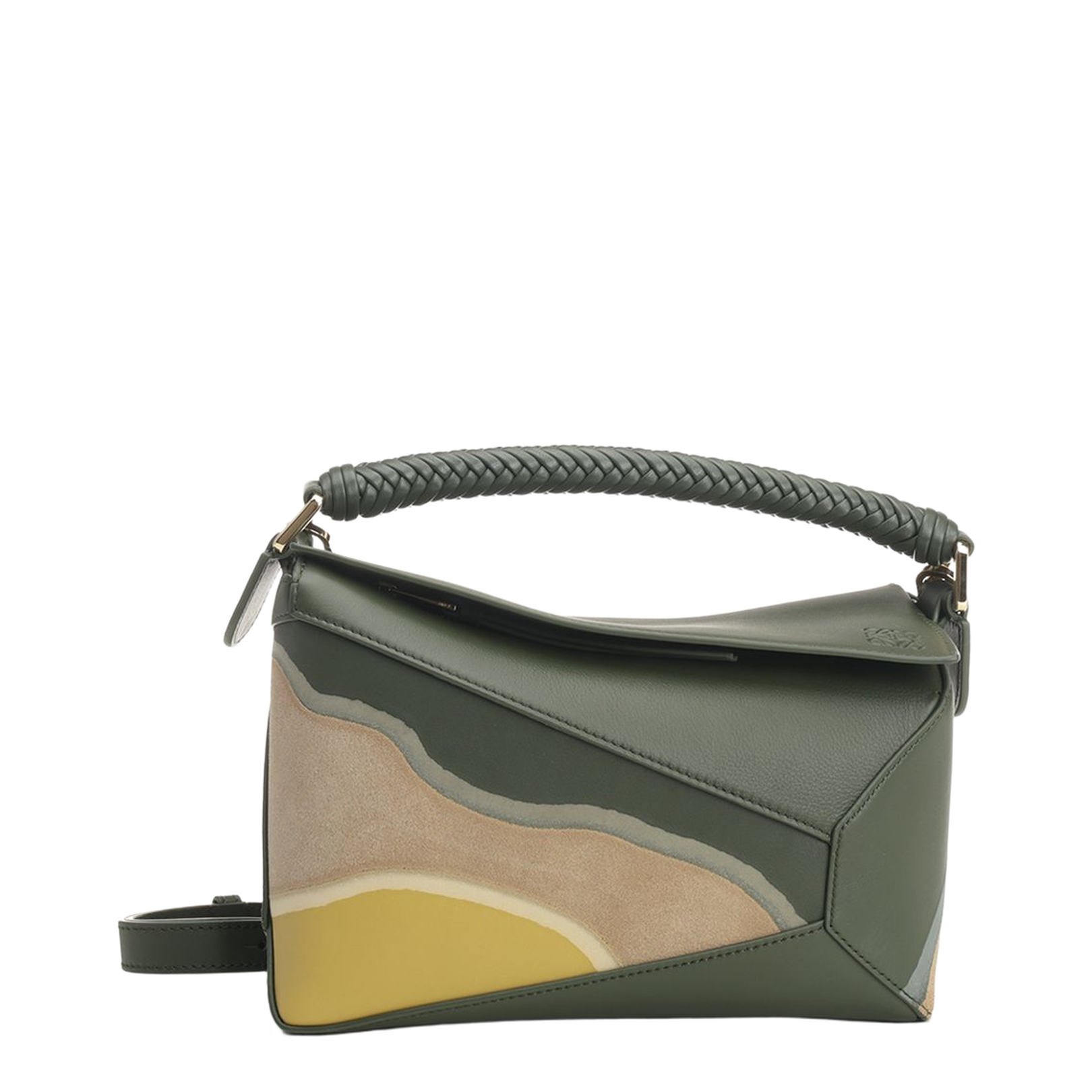 Puzzle Edge Landscape Bag in Nappa Calfskin