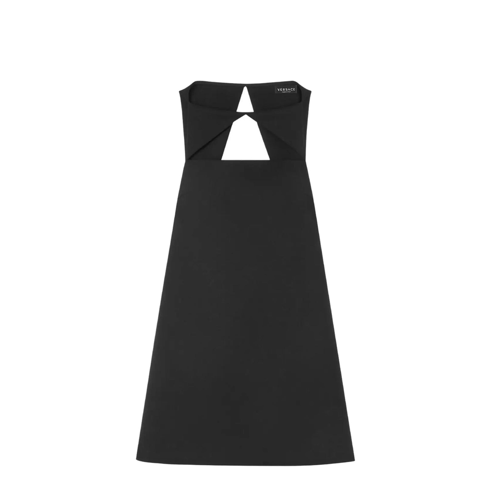 Wool Blend Straight Mini Dress With Cut-out