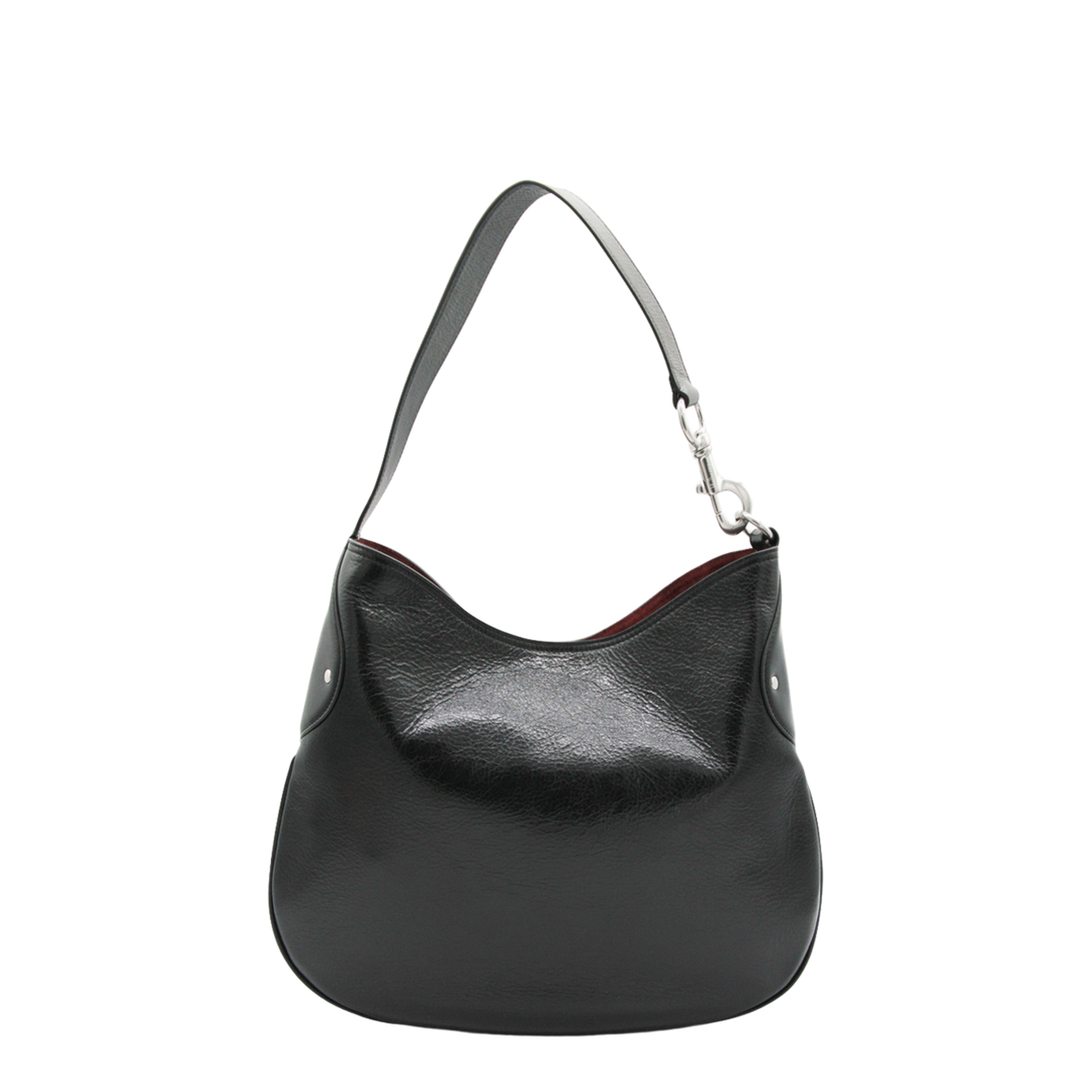Hackney Shoulder Bag High Shine Calf Leather - Black