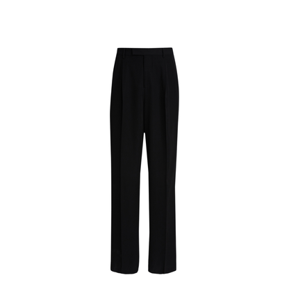 Black Viscose Blend Trousers