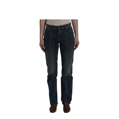 Women's Cotton Straight-Leg Jeans Blue