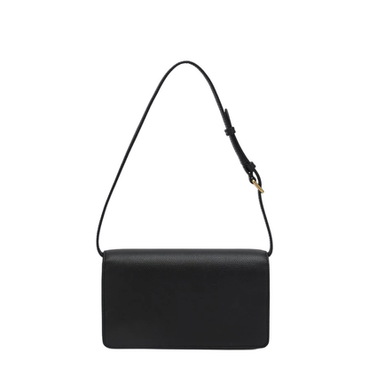 Shoulder Bag in Black Leather