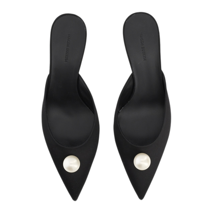 MAYFEYR - Magda Butrym - Mule In Seta Con Perla - 513526BLACK