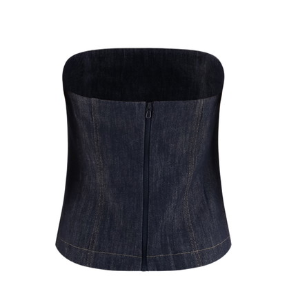 MAYFEYR - Brunello Cucinelli - Denim Effect Twill Bandeau Top - MB125EO909