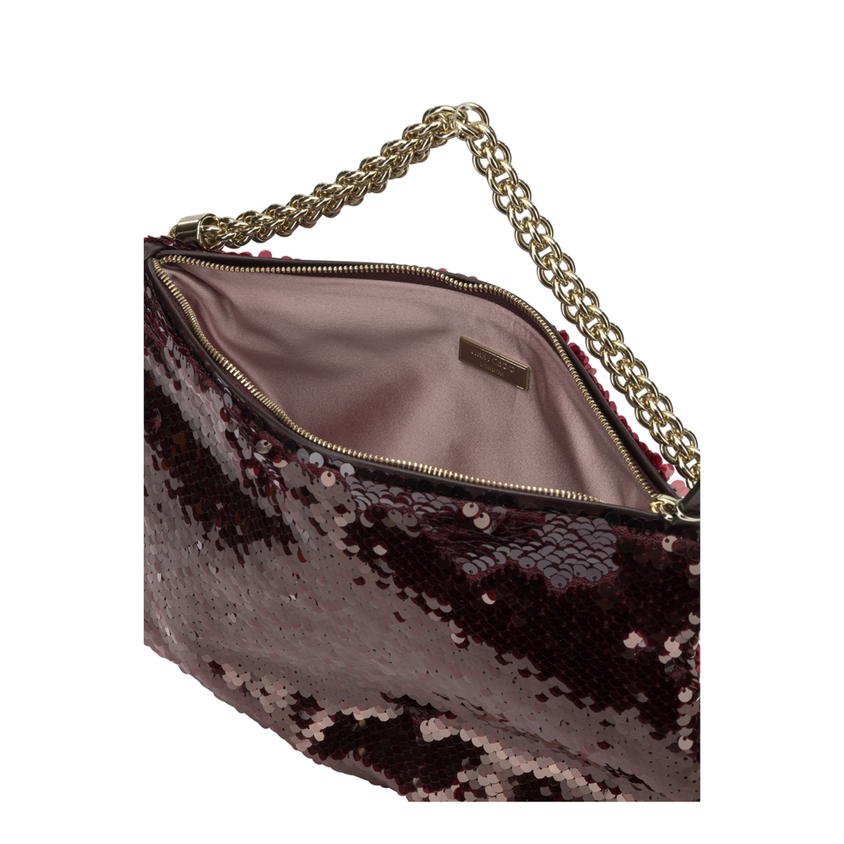 MAYFEYR - Jimmy Choo - Callie Small Handbag - CALLIEGZDDEEPMERLOTLIGHTGOLD